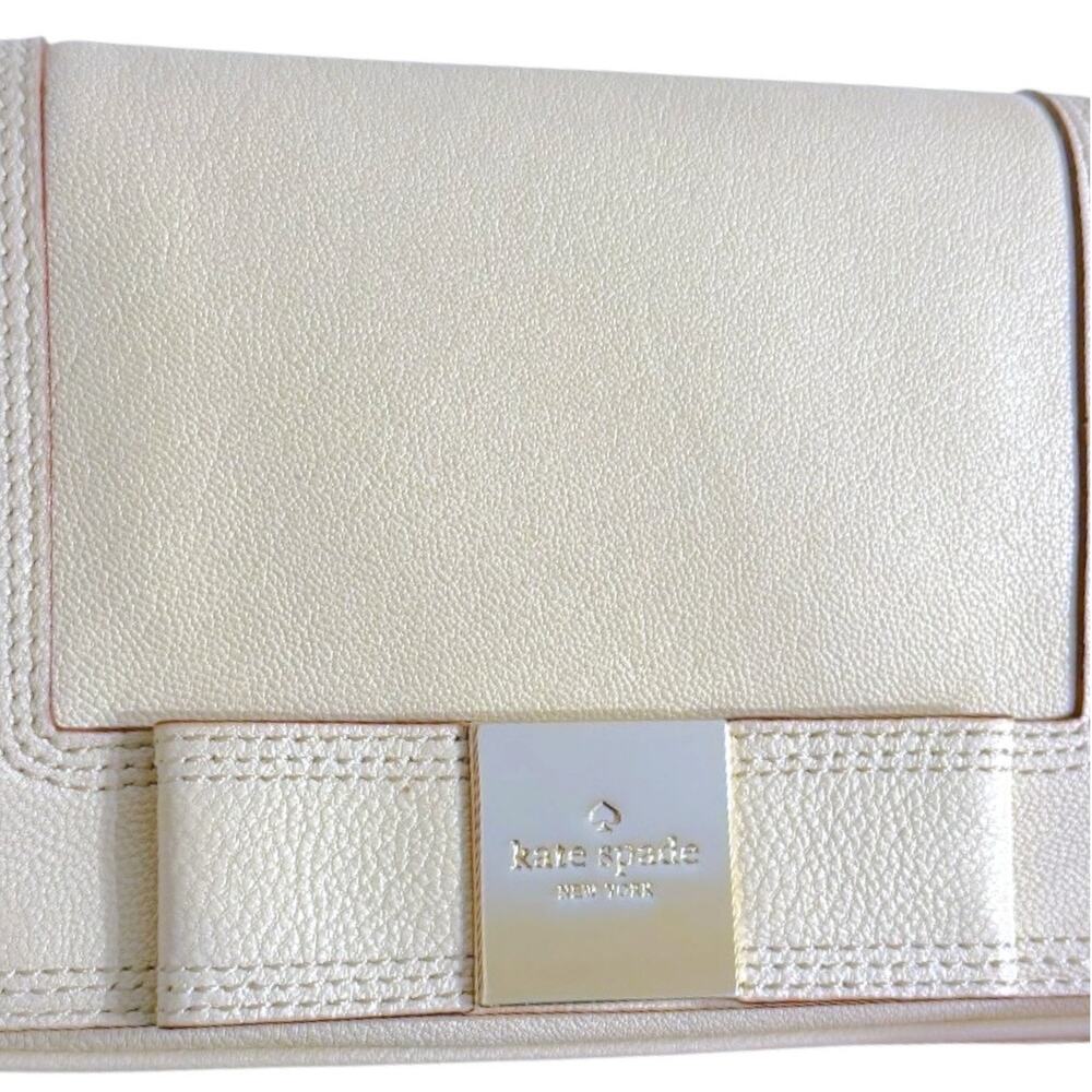 Kate Spade New York Primrose Hill Little Kaelin Leather Crossbody Bag Cream Bow - Picture 5 of 11